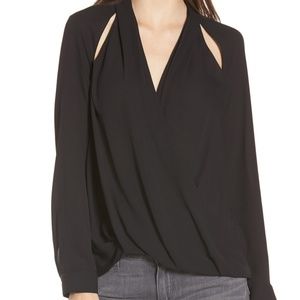Surplice Cutout Top by Trouve